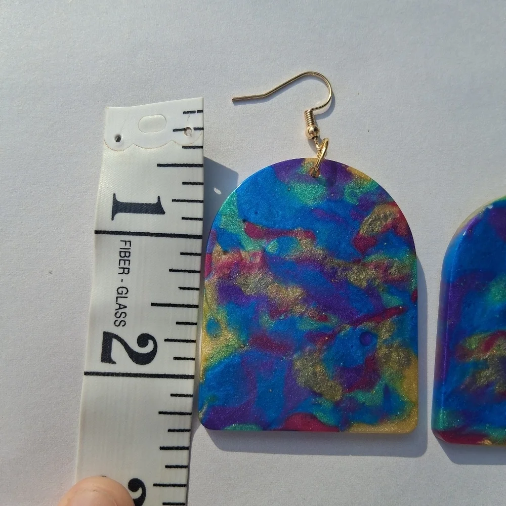 Hand Crafted Blue and Purple Earrings